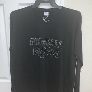 Boutique made Football Mom Long Sleeve Tee